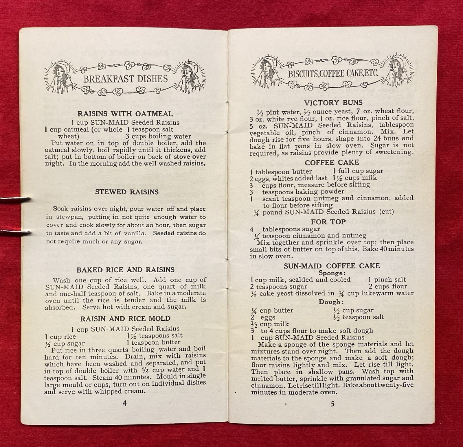 1921 **CALIFORNIA ASSOCIATED RAISIN CO.** {92 SELECTED RECIPES} 28 PAGE BOOKLET! 6