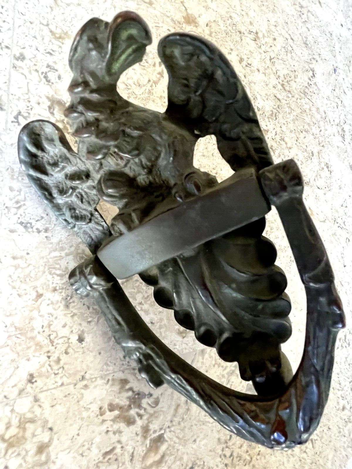 7" ANTIQUE c.1899 AMERICAN EAGLE ARCHITECTURAL SALVAGE DOORKNOCKER 2