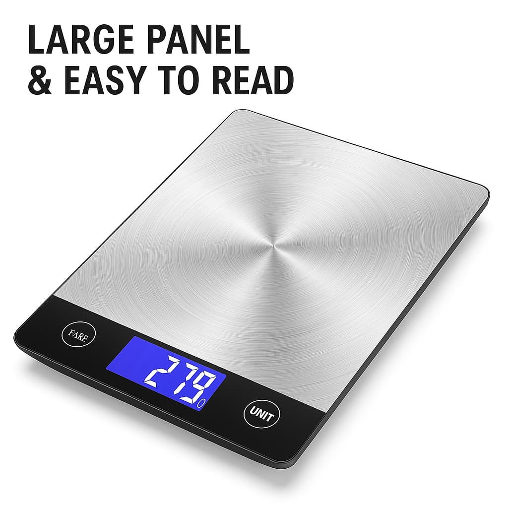 Digital Food Scale 33lb Kitchen Weight Scale USB Rechargeable Stainless Steel 3