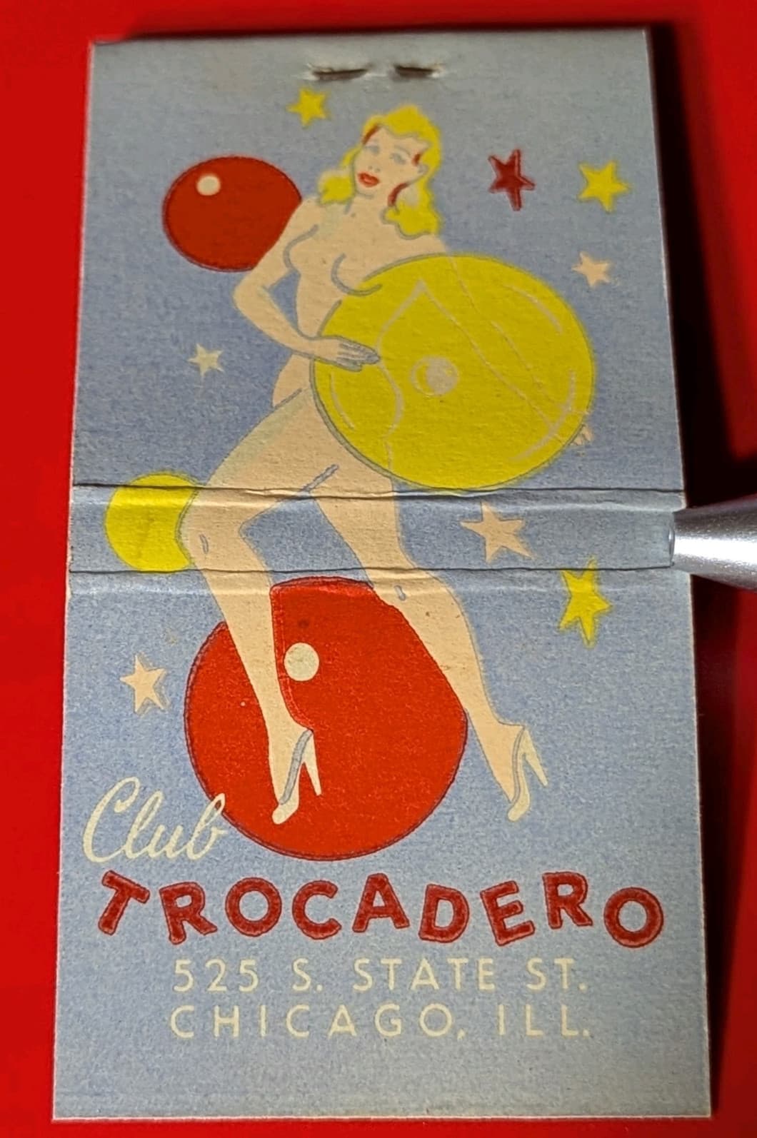 Full Length-Girlie Feature Matchbook from the CLUB TROCADERO/Chicago /Burlesque  3