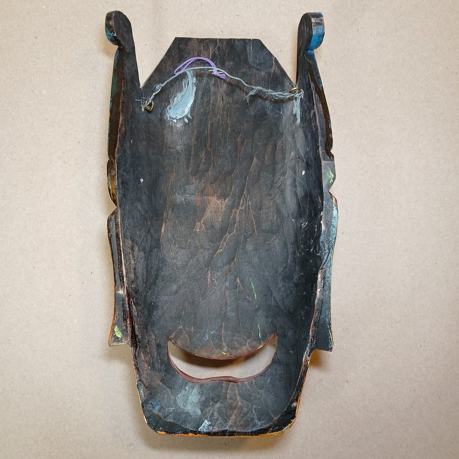 Hand Carved Wooden Tiki Tribal Face Masks Wall Art Decor Lot of 3 Unique Wired 3