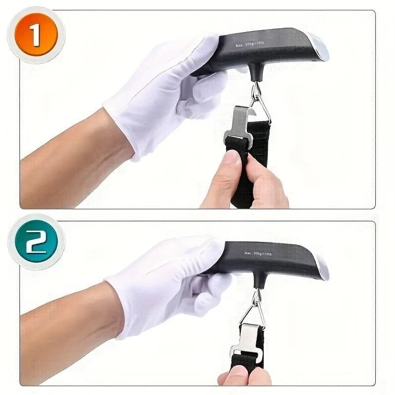 Portable Digital Luggage Scale, 110 lbs / 50 kg, LCD Display Hanging Weighing 5
