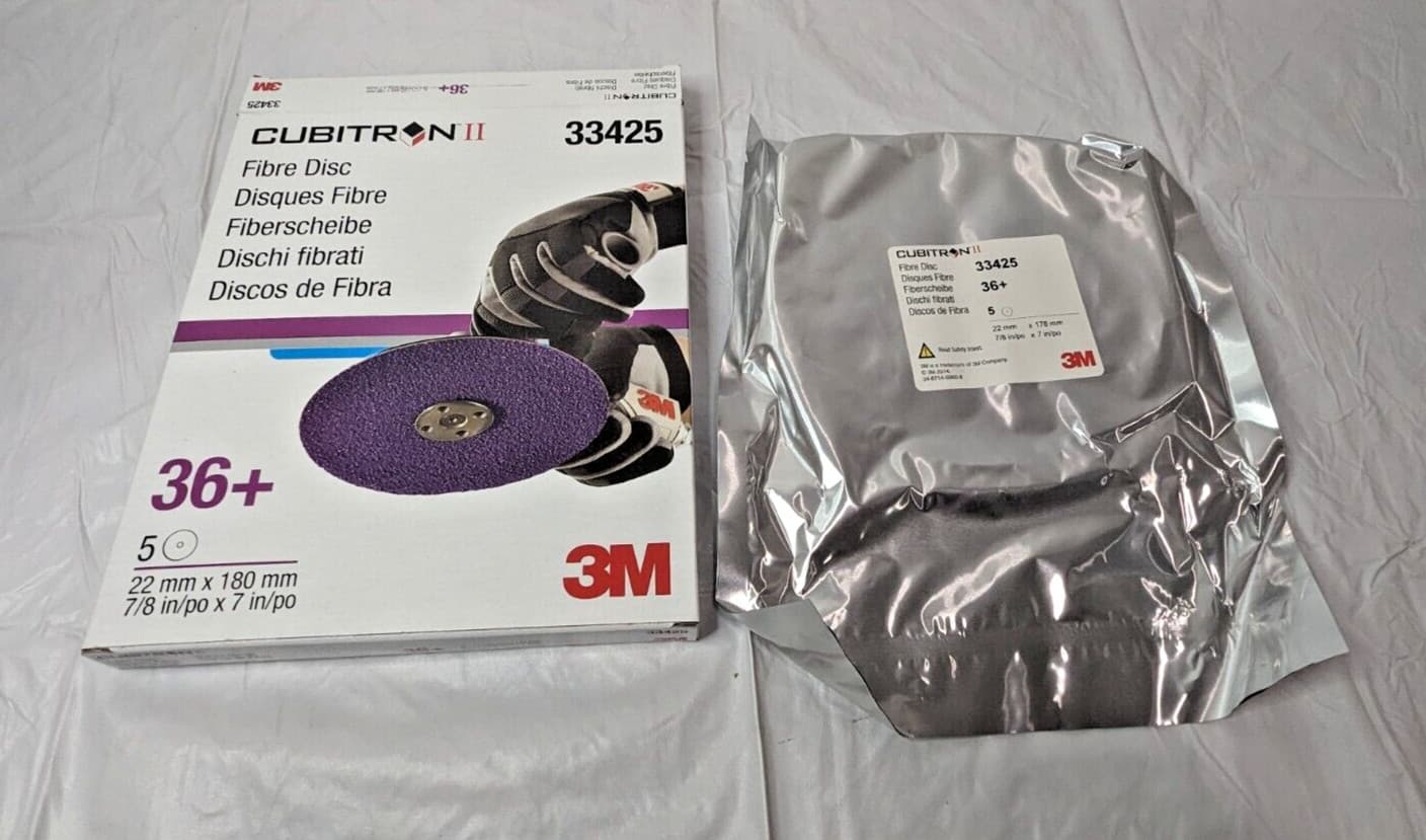 PACK OF 5 3M Cubitron II Fibre Discs 7/8" X 7"  36+ Grit 33425 7100033178 2