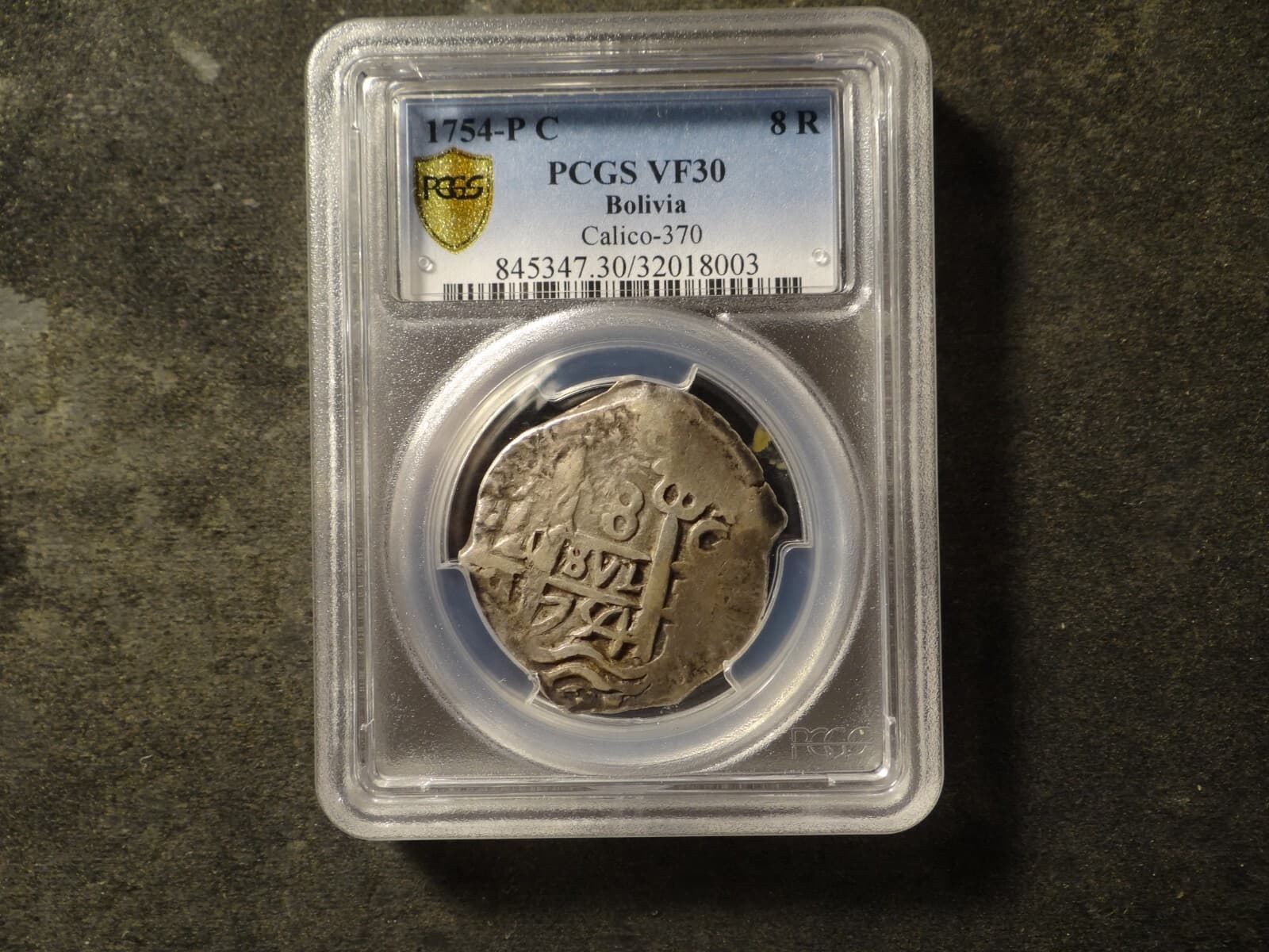 1754 PC PCGS VF30 Premium Bolivia 8 Reales Spanish Cob SLABZ