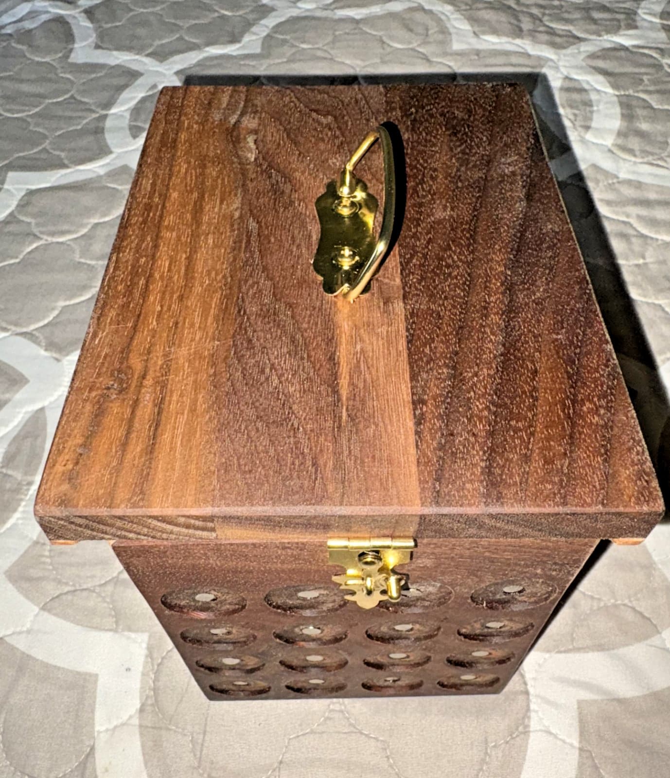 Small Pathtag Collectors Traders Ammo Box Honey Locust and Figured Walnut