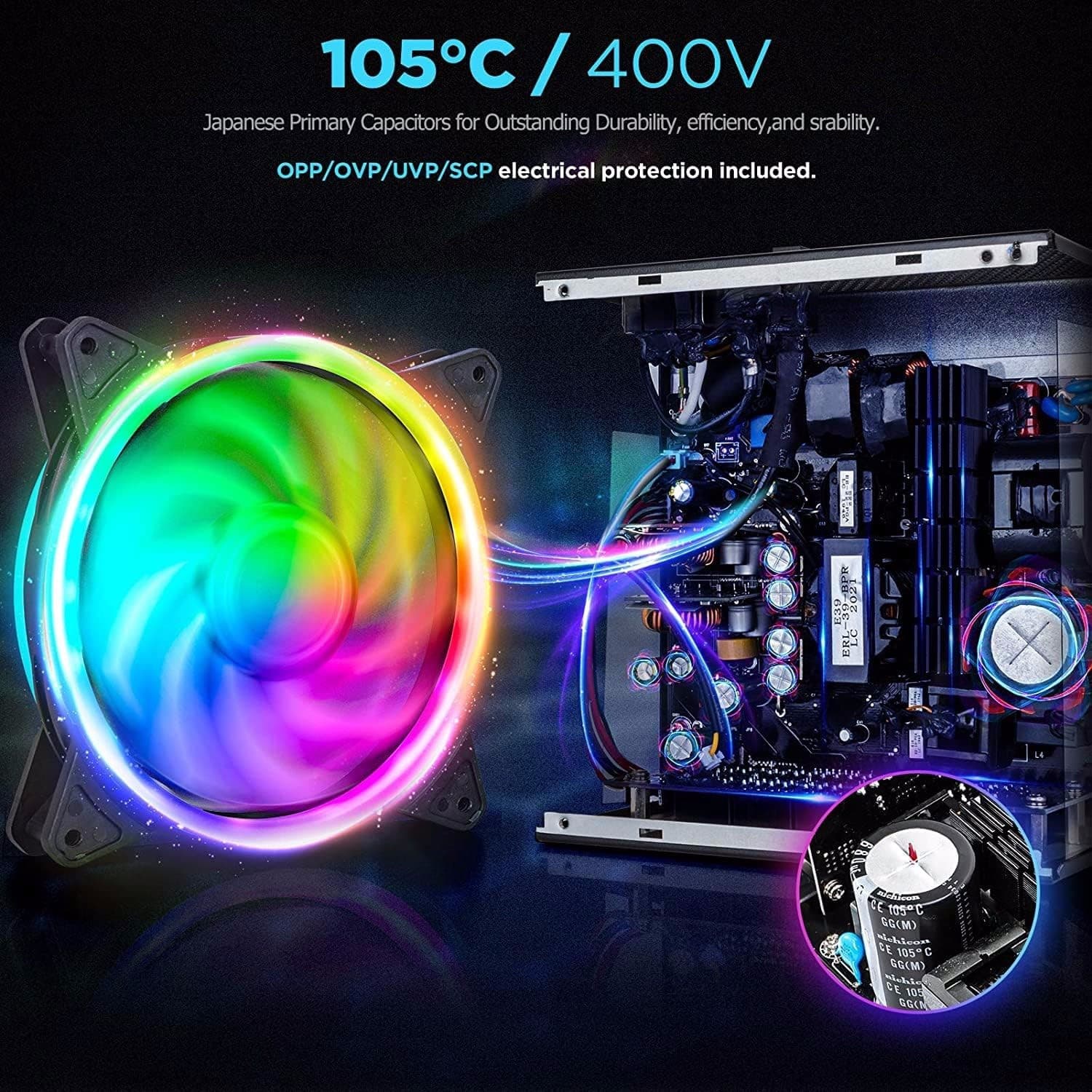 Computer Power Supplies, 750W Addressable RGB Light Power Supply for Gaming PC 4