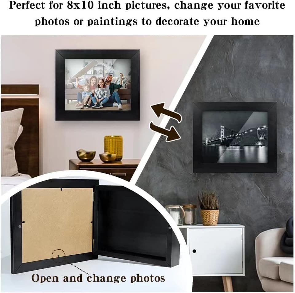 Elegant Wooden Picture Frame with Hidden Gun Safe & Valuables Storage 2