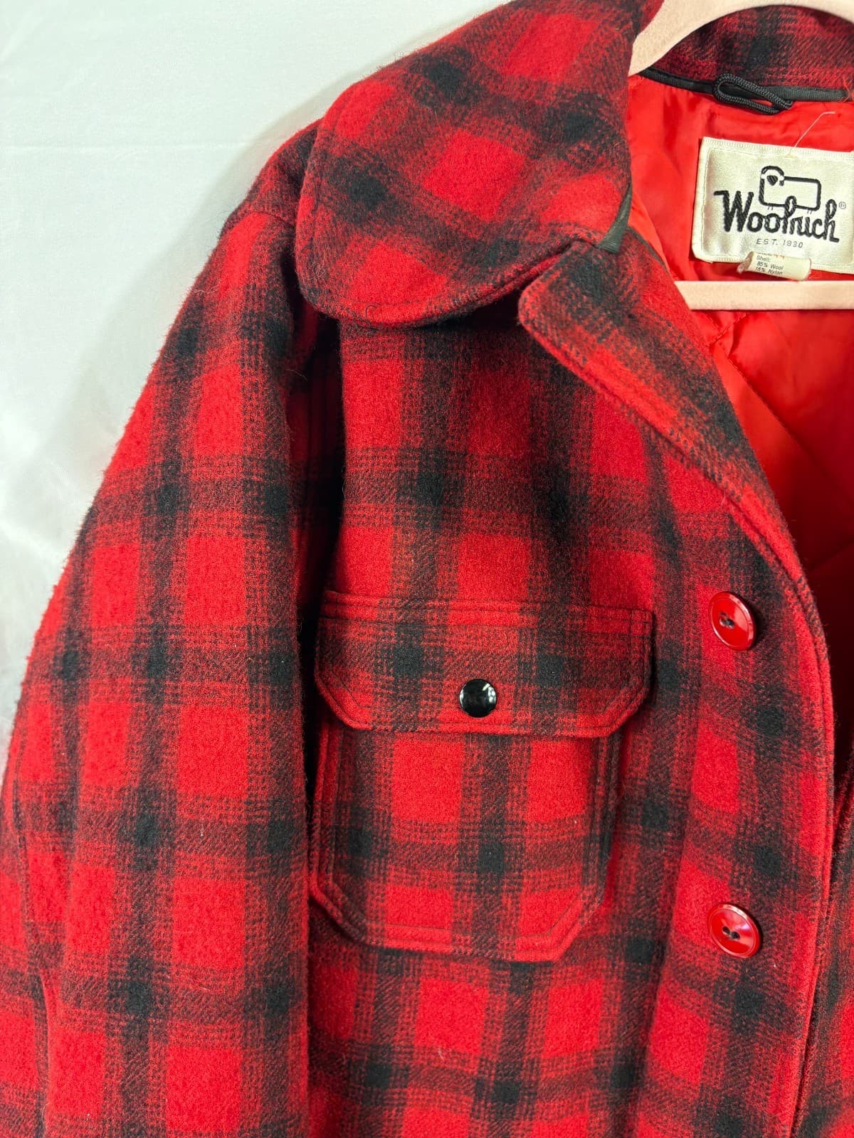 Vintage Woolrich Buffalo Red Plaid Insulated Hunting Wool Jacket 44 Pants 38 523 5