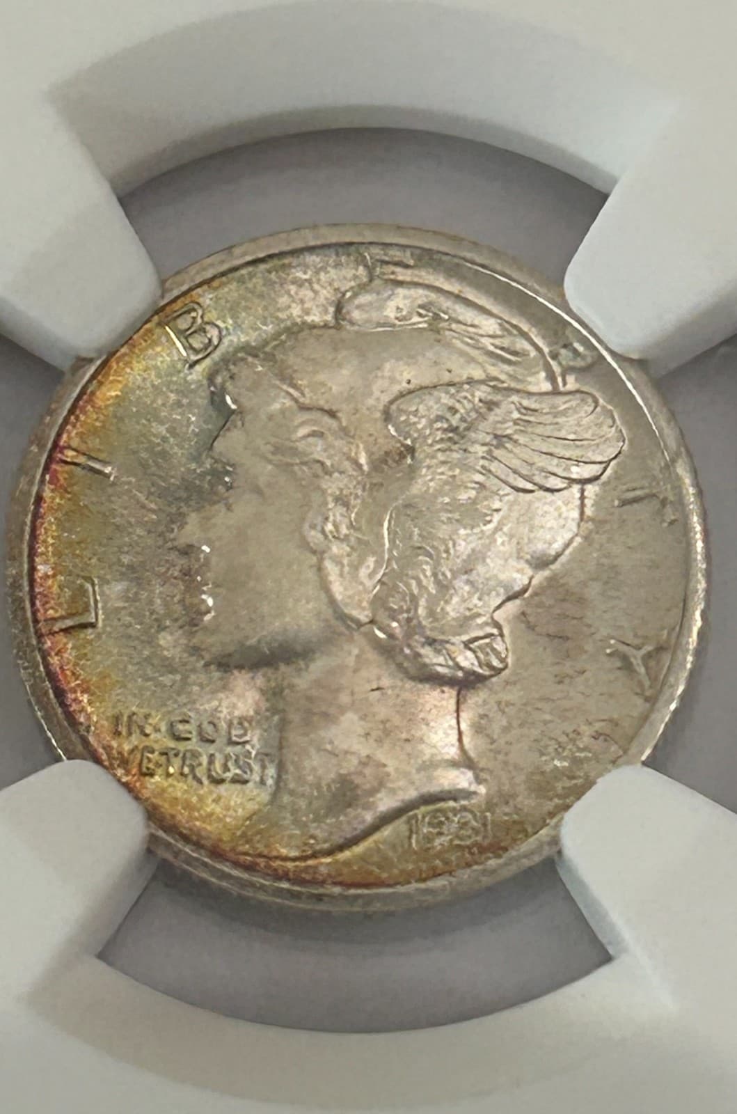 1931 D MERCURY DIME NGC MS63 FB  90% Silver Slight Toning Rare Coin of Series 3