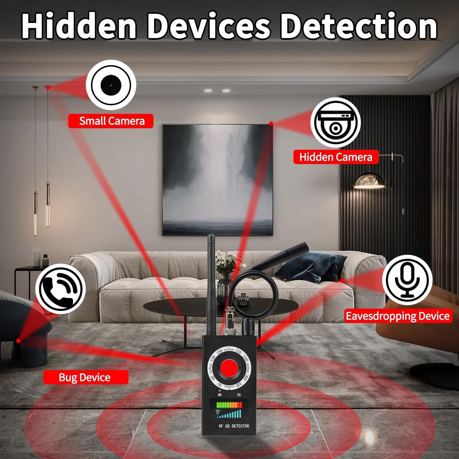 K18 RF Detector Anti-spy Detector Hidden Camera GSM Audio Bug GPS Finder Scanner 4
