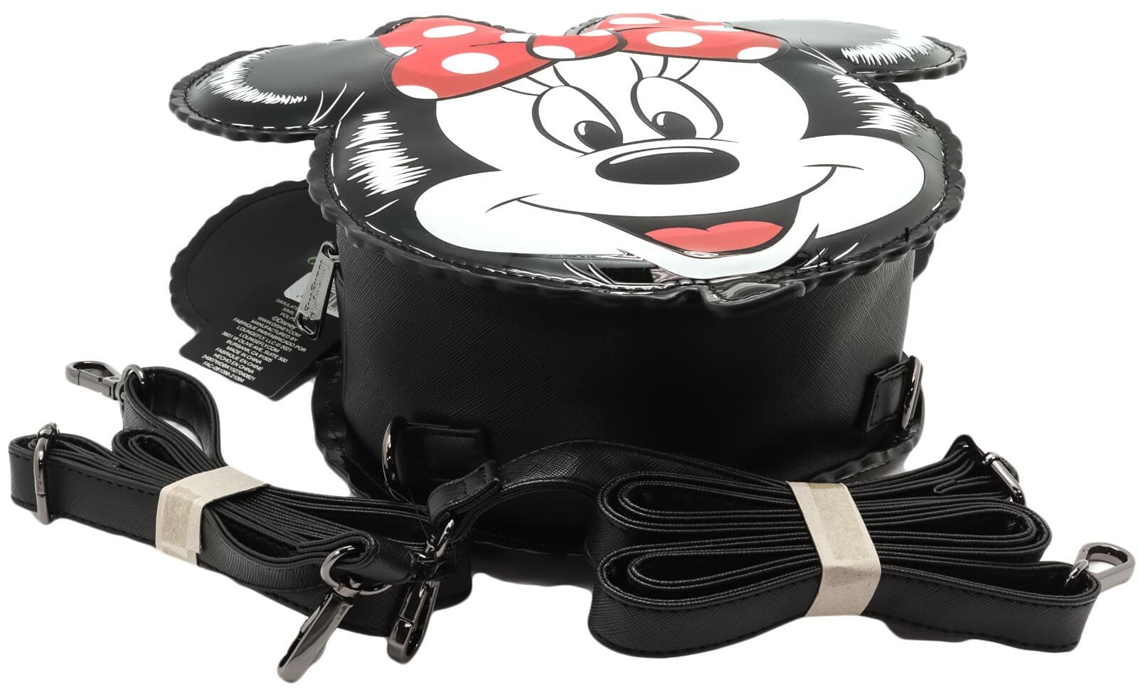 LOUNGEFLY Disney Minnie Mouse Die Cut Faux Leather Convertible Backpack NWT 2