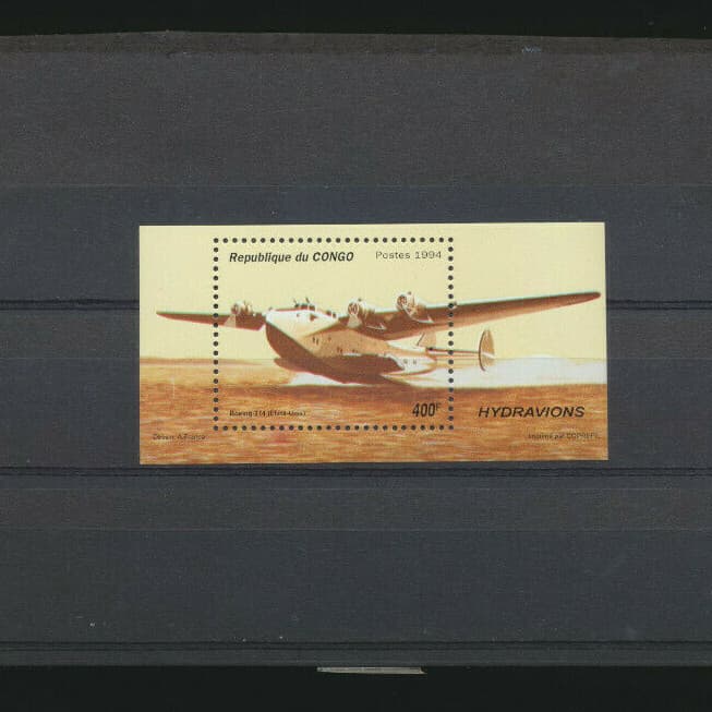 Boeing 314 Plane Congo #1071a  Mint NH Souvenir Sheet.  $5.00  Retail Value