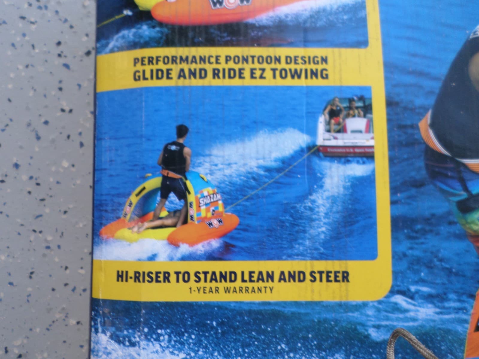 WOW Sports Shazam 2 Towable Tube  1 to 2 Person Towable - Standing Boat tube NEW 3
