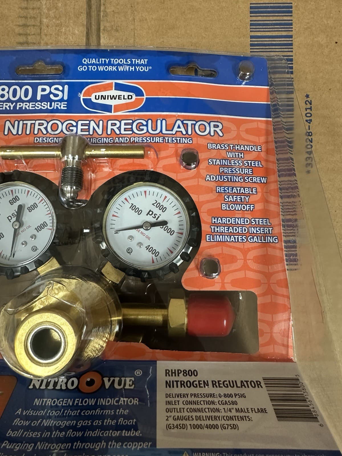 Uniweld RHP800 Nitrogen Regulator with 0-800 PSI 3
