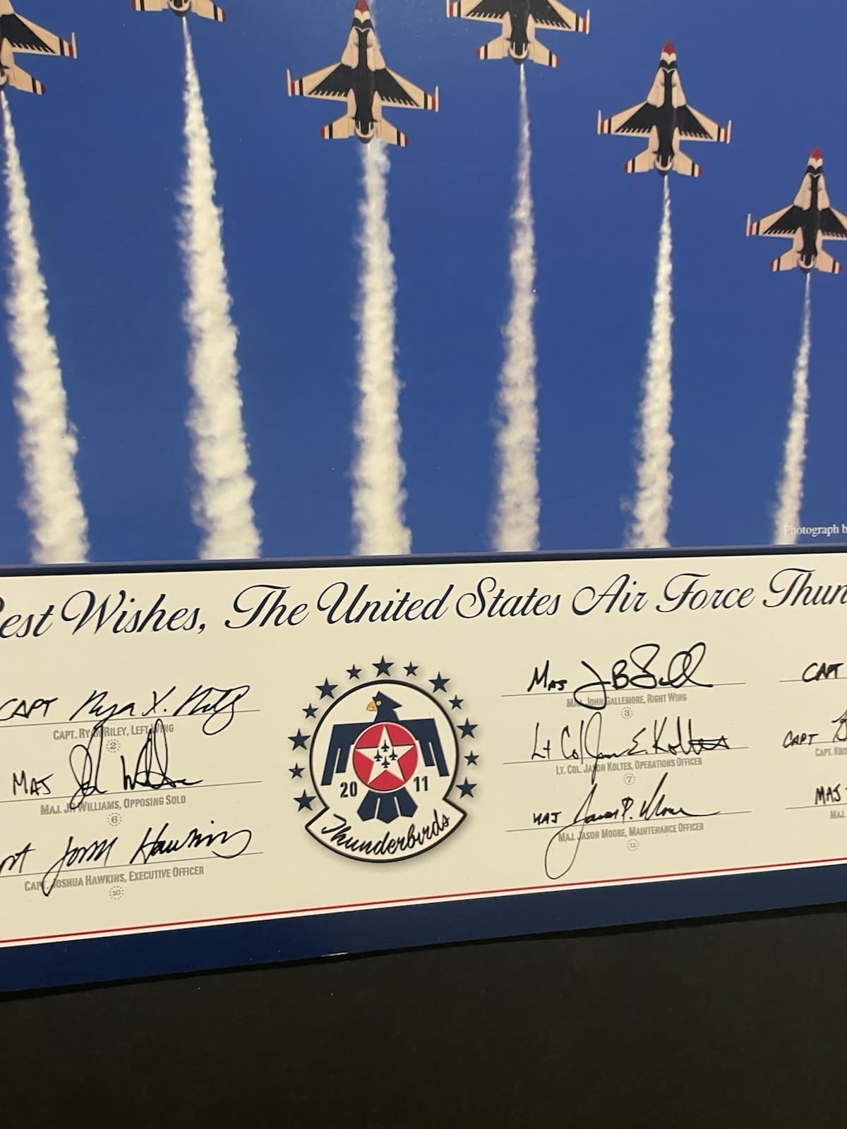 USAF Thunderbirds 2011 Team Print 8 F-16 Jet Formation Nellis AFB Airshow Legend 3