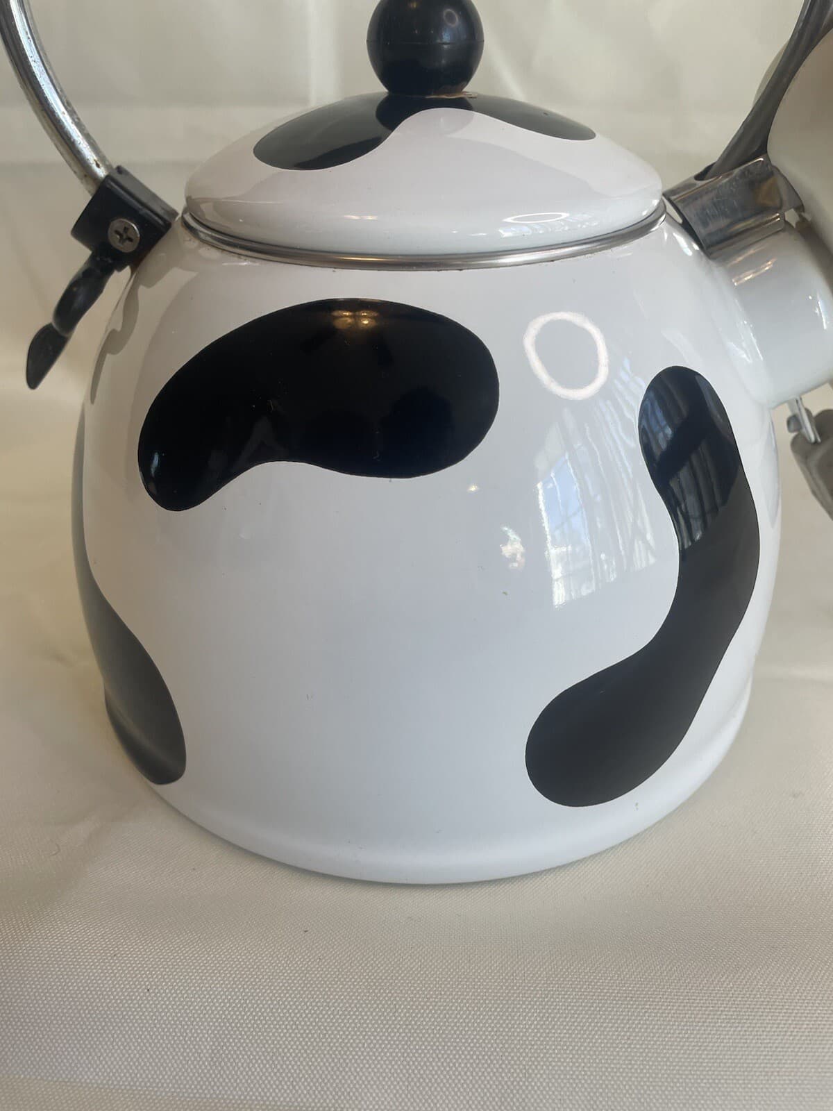 Vintage M Kamenstein Farm Cow Tea Kettle Enamel Whistling Teapot 1992 See Pics 4