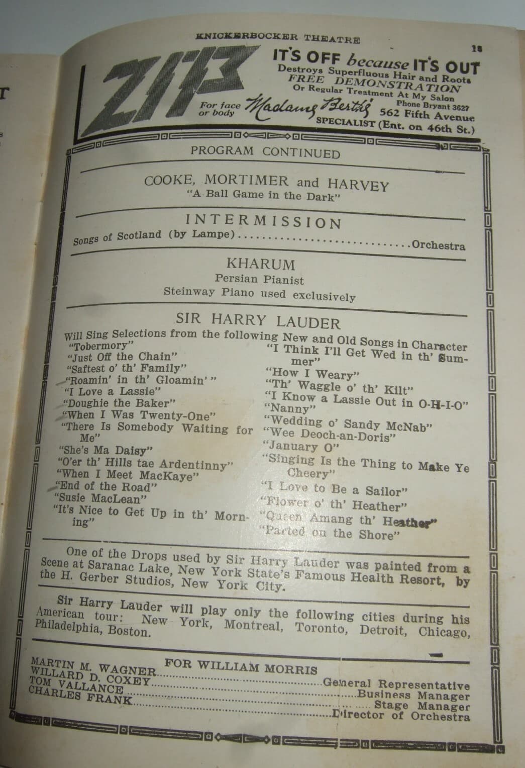 Broadway Knickerbocker Theatre Playbill Great Ads 1928   6