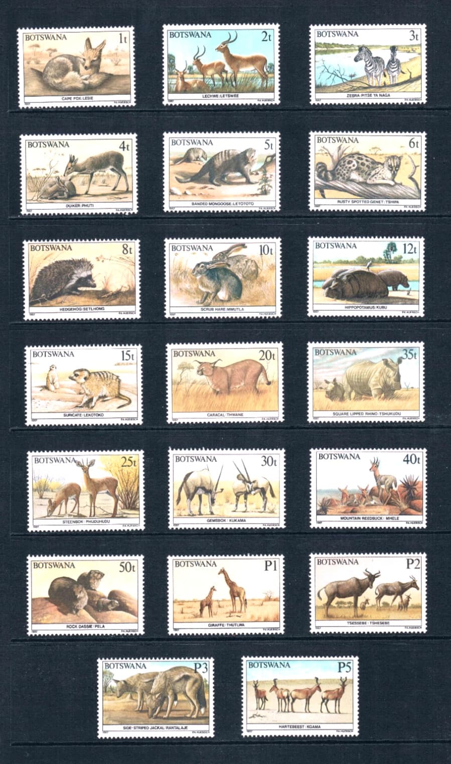 $44.65 Scott Value - 1987 BOTSWANA African Wildlife definitives CV MNH NH UMM 3