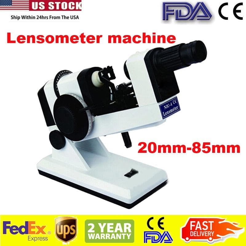 US Plug 110V Medical Lensmeter Optical Focimeter Manual AC DC Device