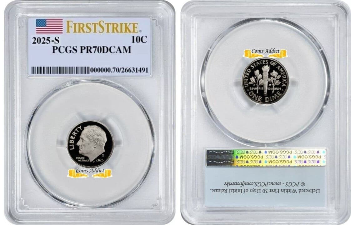 2025 S Roosevelt Dime 10C PCGS PR70DCAM First Strike #2