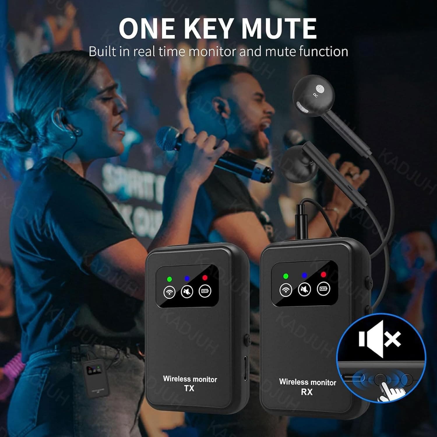 Sistema inalámbrico de monitor de oído Sistema IEM inalámbrico estéreo 2.4G 5