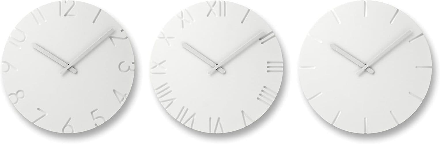 Lemnos Wall Clock Analog CARVED line NTL10-19C  4