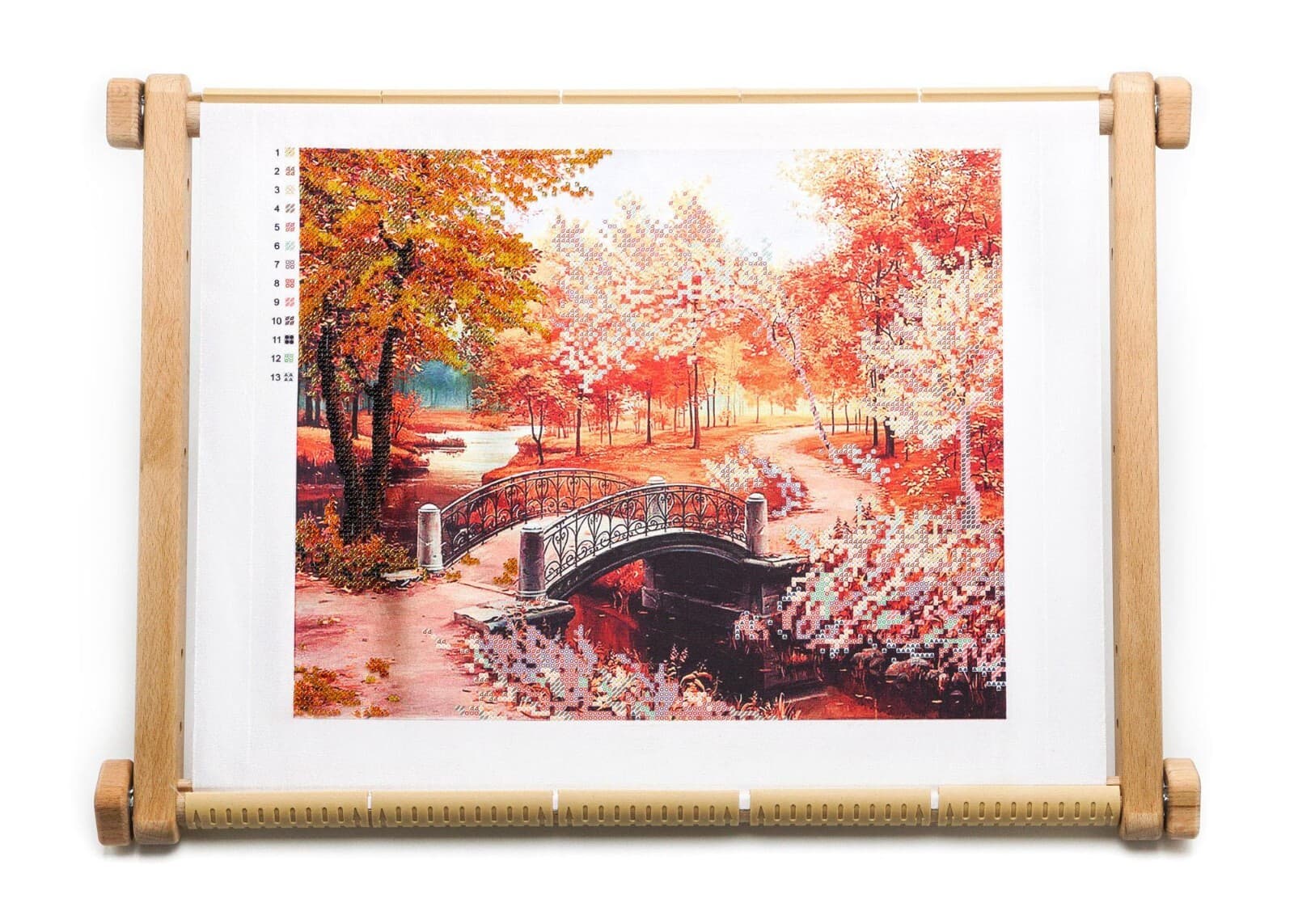 Needlepoint Embroidery Tapestry Scroll Frame Made of Organic Beech, Wooden Cross 2