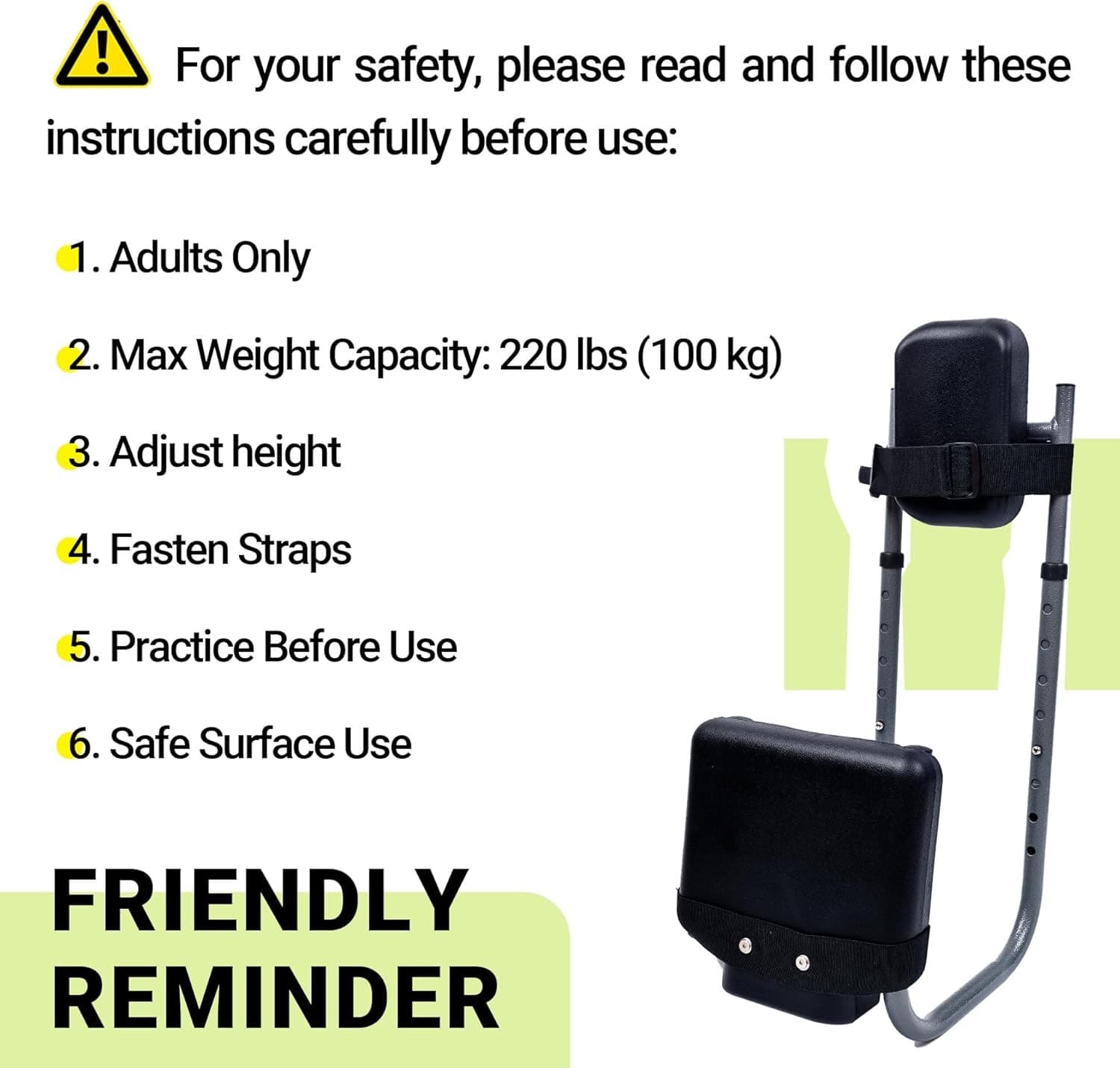 Knee Seat for Gardening with Straps – Ergonomic Garden Kneeler and Seat with K 6