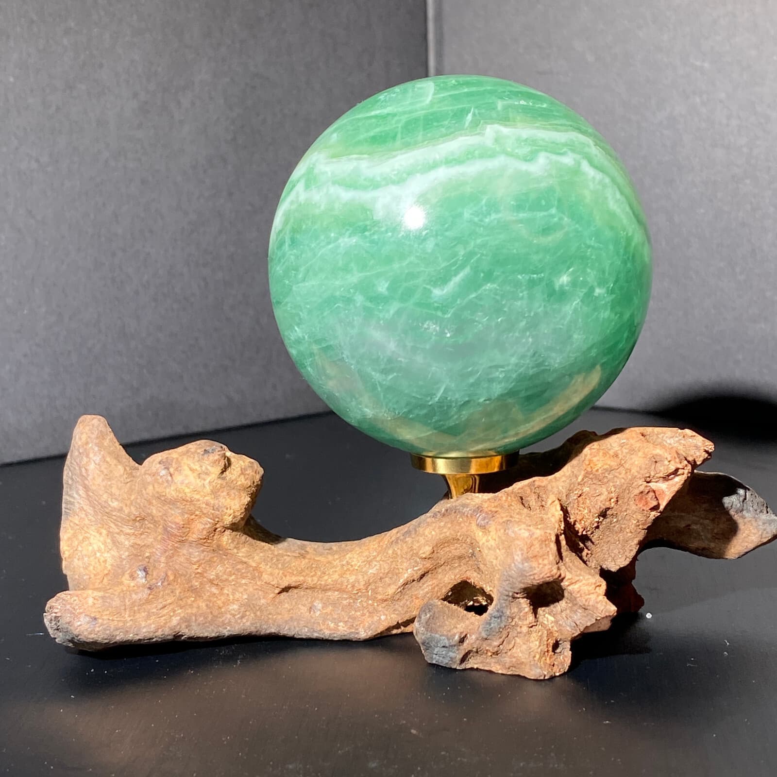 392g Natural fluorite ball quartz crystal Sphere Reiki energy healing 6