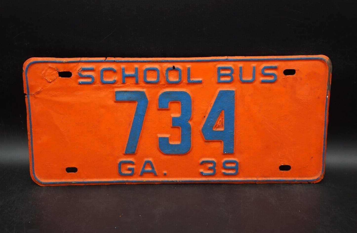 1939 Georgia SCHOOL BUS License Plate Low # 734