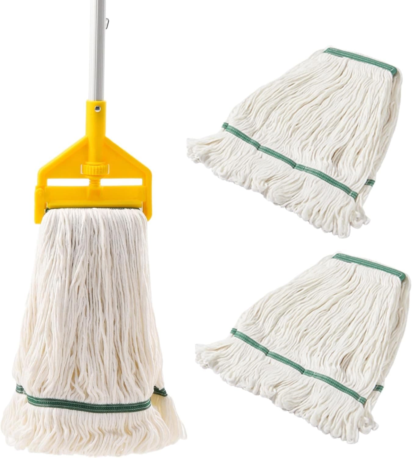 Commercial Mop Heavy Duty Industrial with Long Handle,59" Yellow