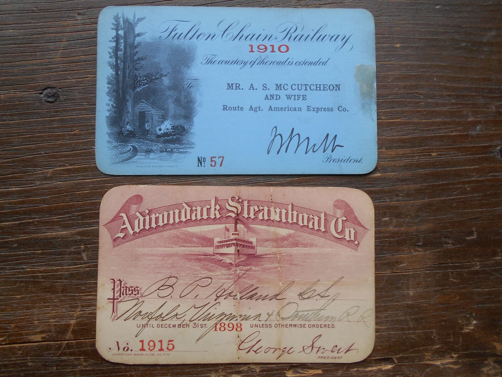 OLD FORGE NY= FULTON CHAIN RAILWAY=ADIRONDACKS INLET NY STEAMBOAT=NY PASSES