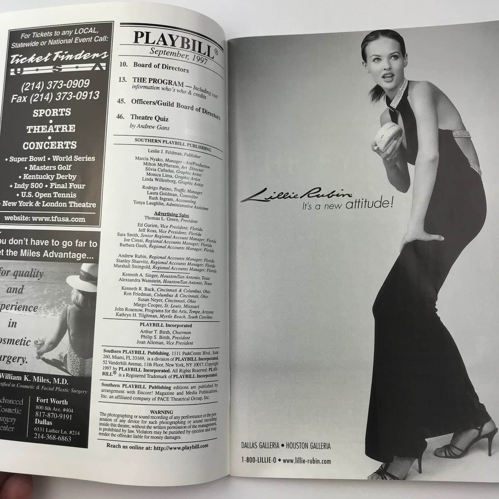 Vintage 1997 Disneys Beauty And The Beast Broadway Musical Playbill Dallas Texas 2