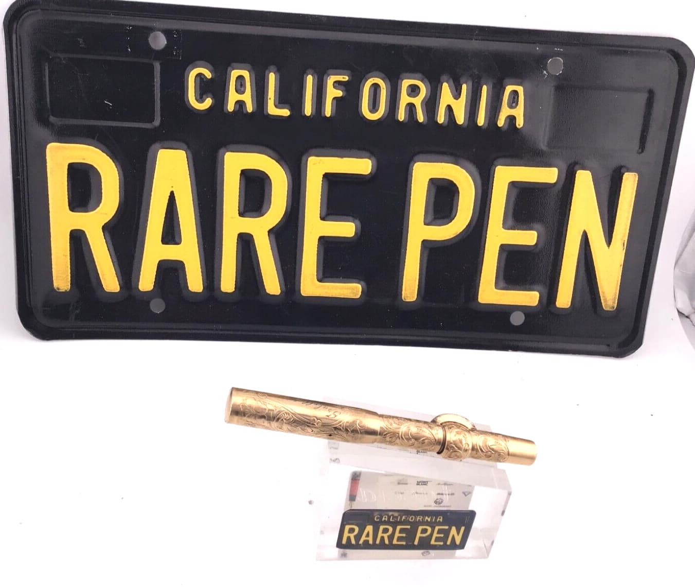 Vintage CONKLIN Fountain Pen HAND ENGRAVED  Filigree Overlay Crescent Filler