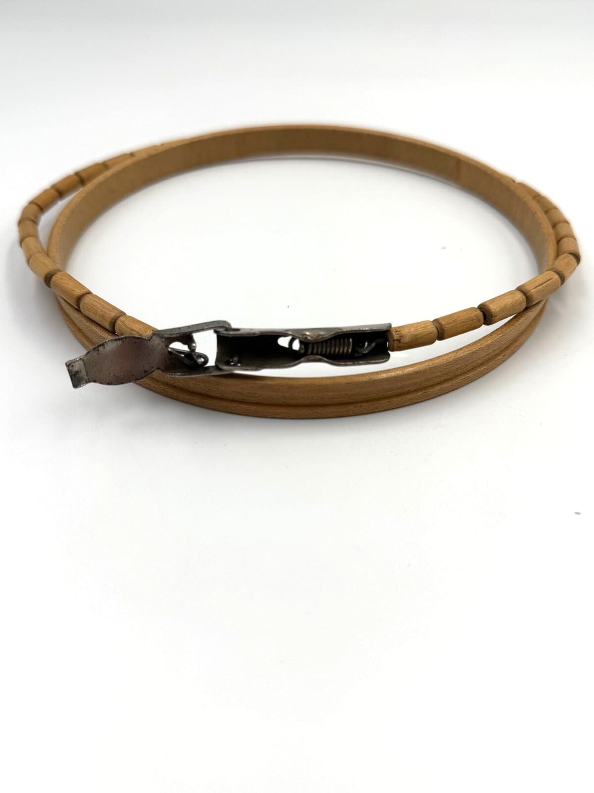 Vintage Wood Bead Latch Lock Tension 6" Embroidery Hoop, HTF 4