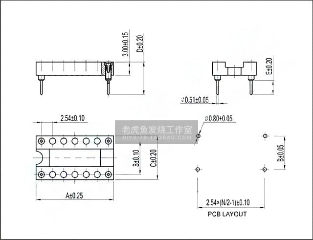 2Pcs/20Pcs 4-pin active crystal oscillator round hole test socket VCXO&TCXO DIP4 4