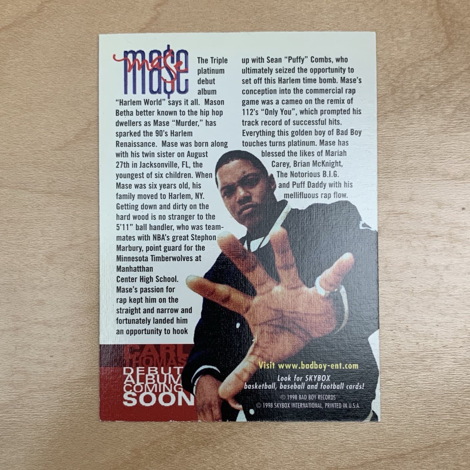 Mase Bad Boy Harlem World promo card lot hip hop 1997 Skybox 3