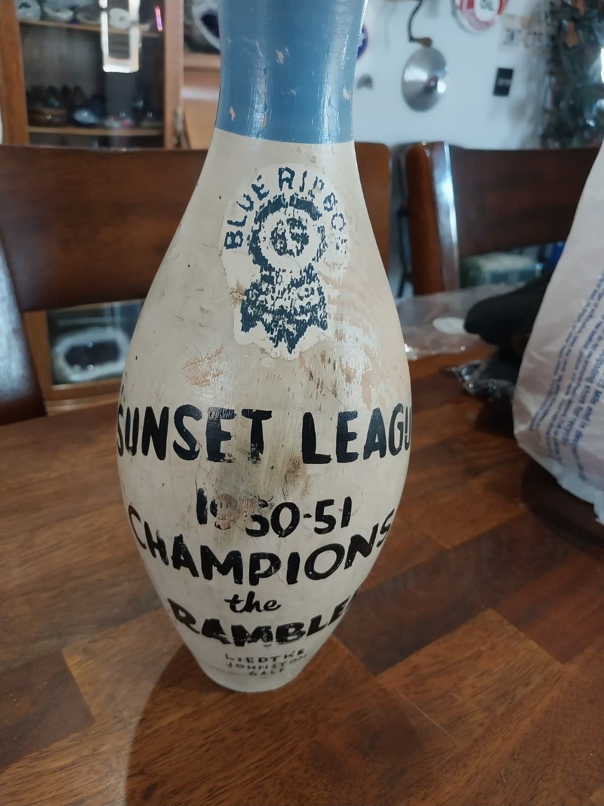 Vintage 1951 Bowling Pin Trophy 2