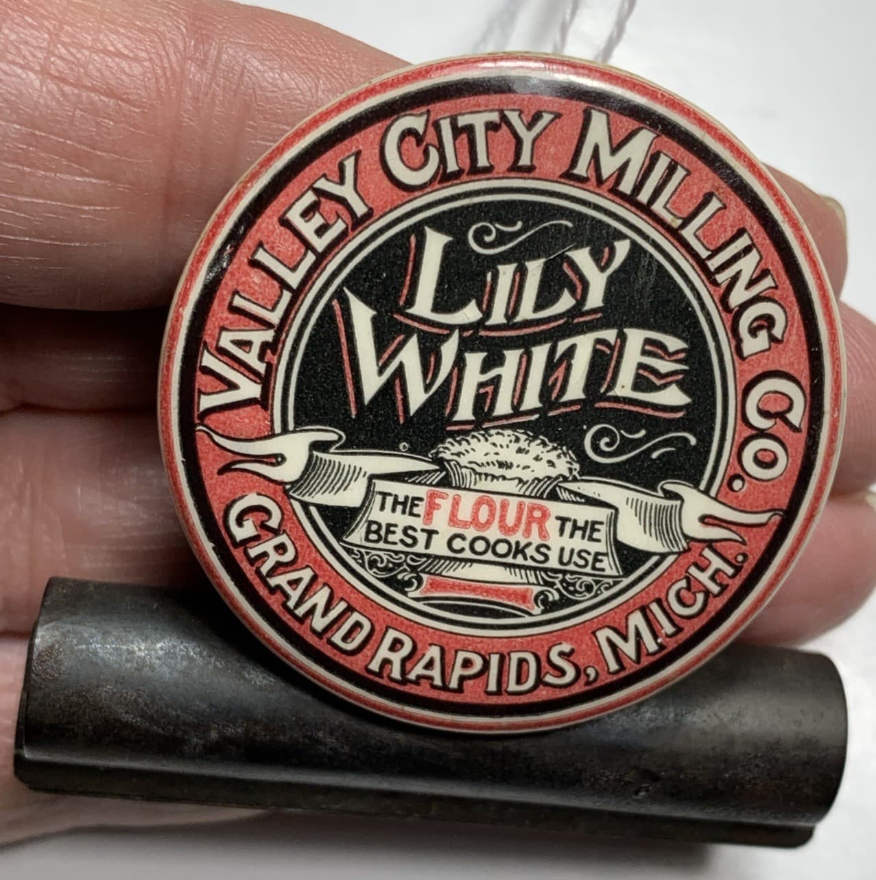 Lily White Flour Celluloid Advertising Clip Grand Rapids Michigan 2