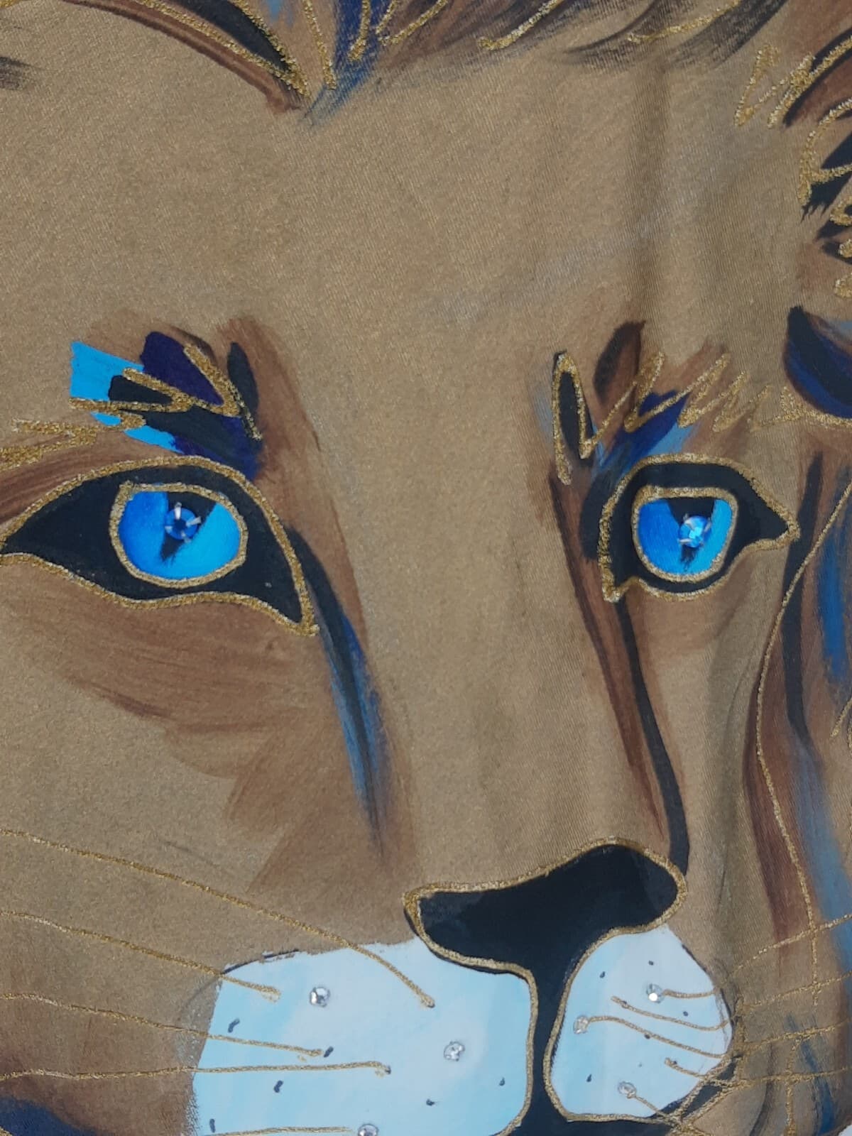 VTG Hand Painted Lion Shirt Julie A  California 80's 90's Artsy Streetwear 6