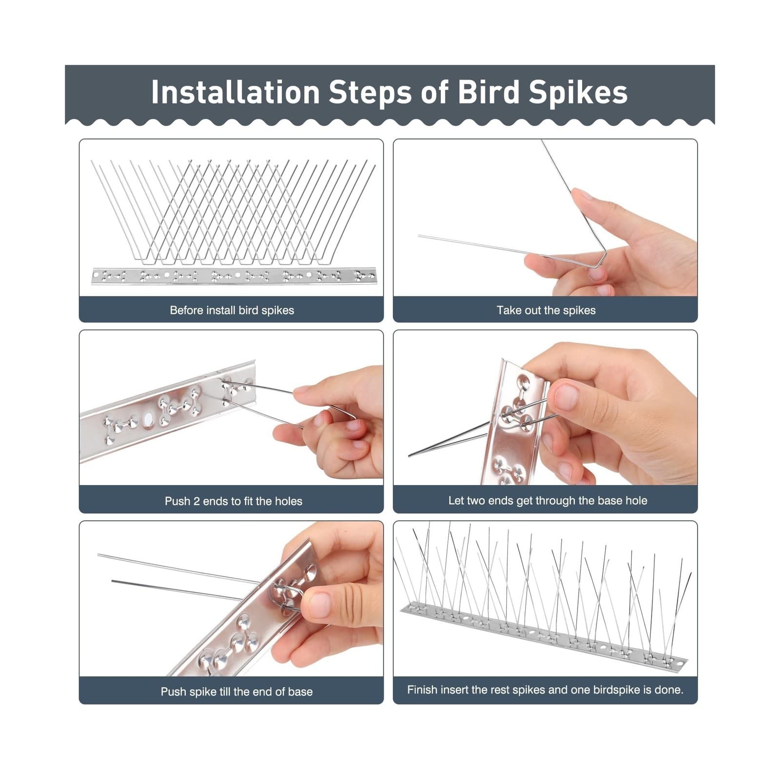 Teyssor Bird Spikes, Stainless Steel Bird Spikes for Pigeons and Small Birds ... 4