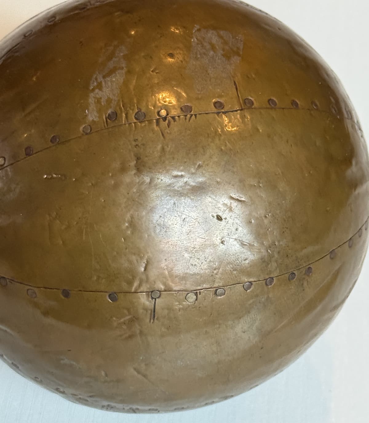 Copper Sphere Ball 8” Diameter Hand Hammered Folk Art 3