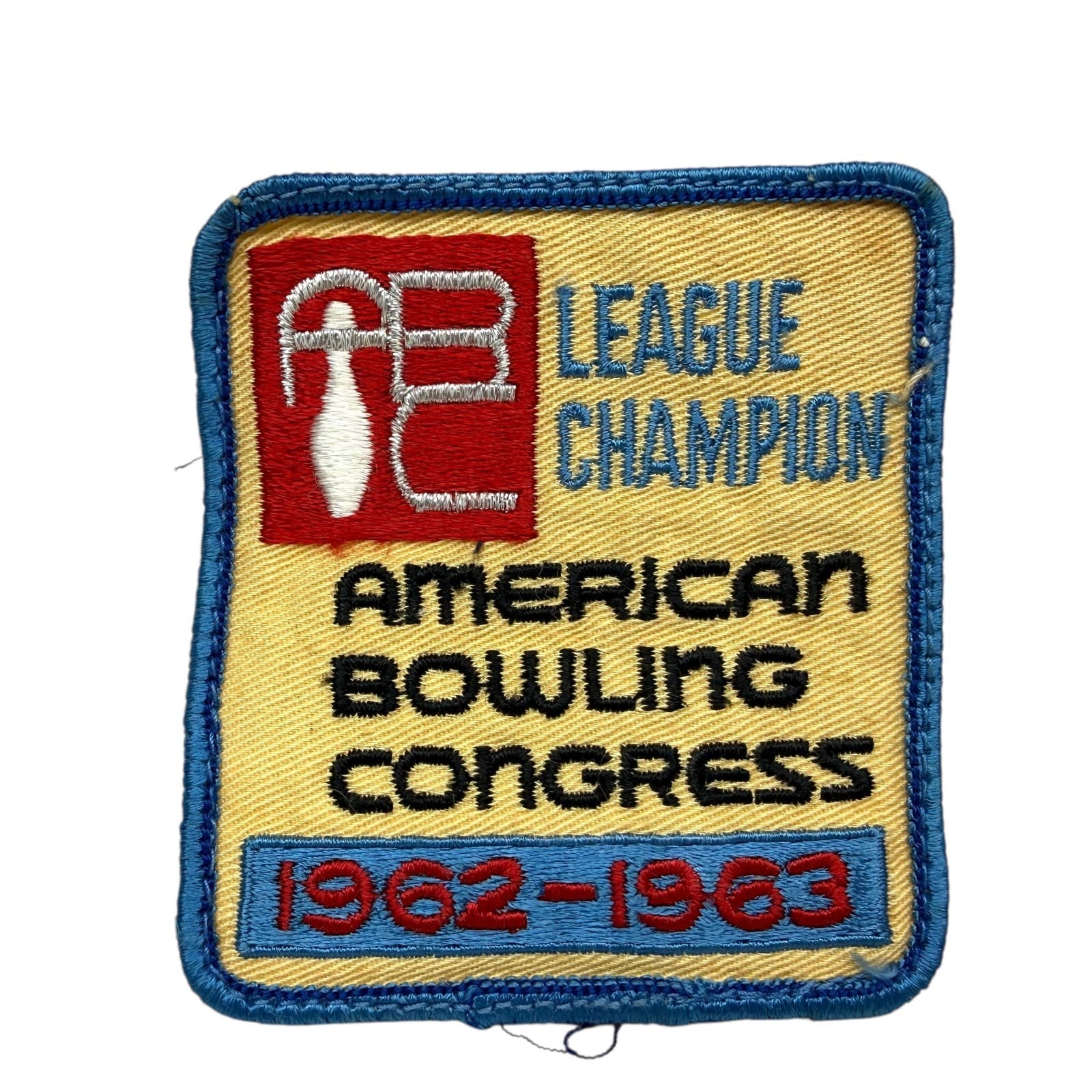 Vtg 1962-63 ABC Bowling League Champion Patch Badge American Bowling Congress 2