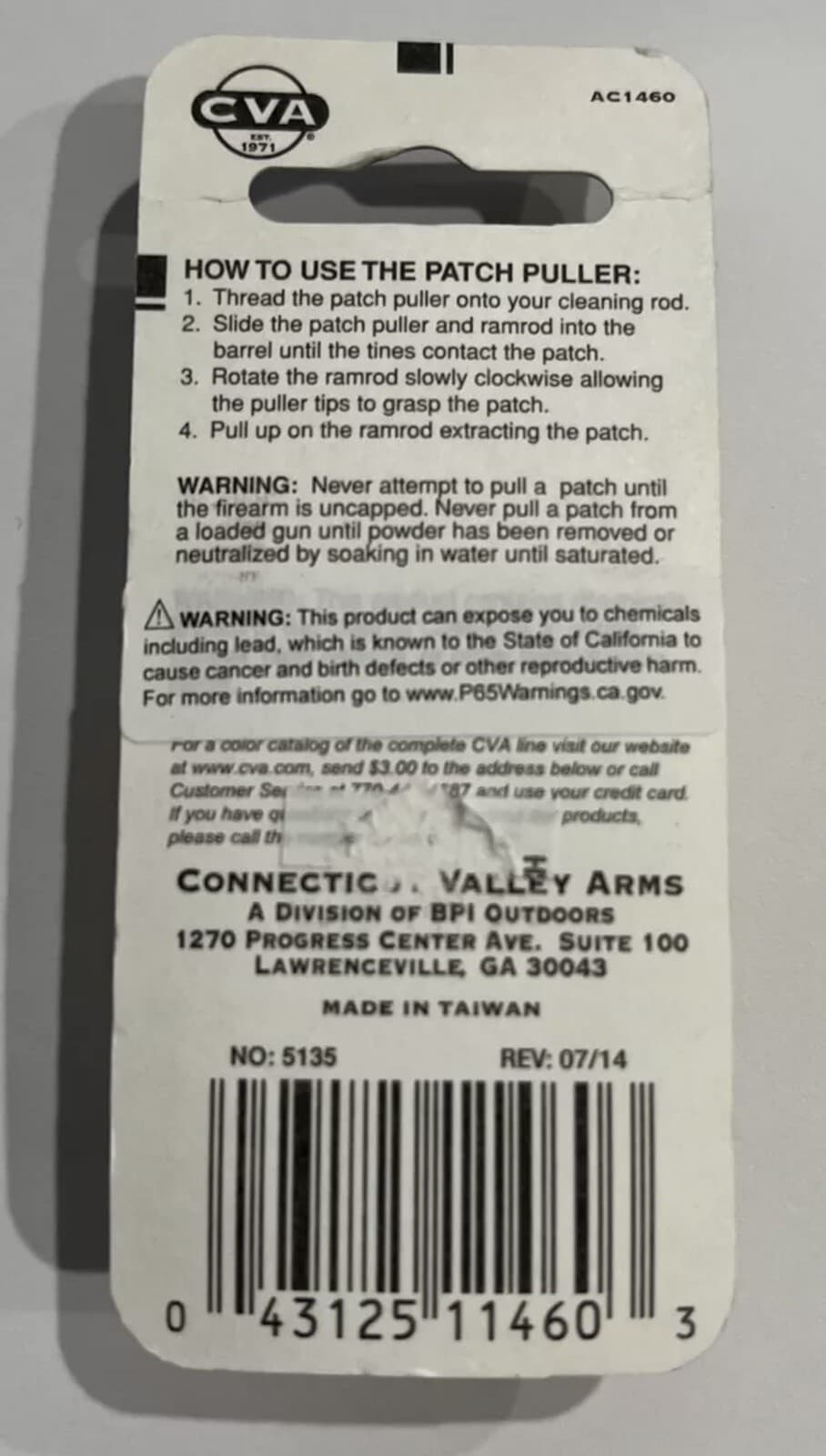 CVA PATCH PULLER  - 10-32 THREADS - AC1460 2