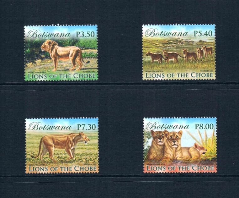 $5.50 Scott Value - 2014 BOTSWANA Lions Chobe African  Wildlife CV MNH NH UMM 3