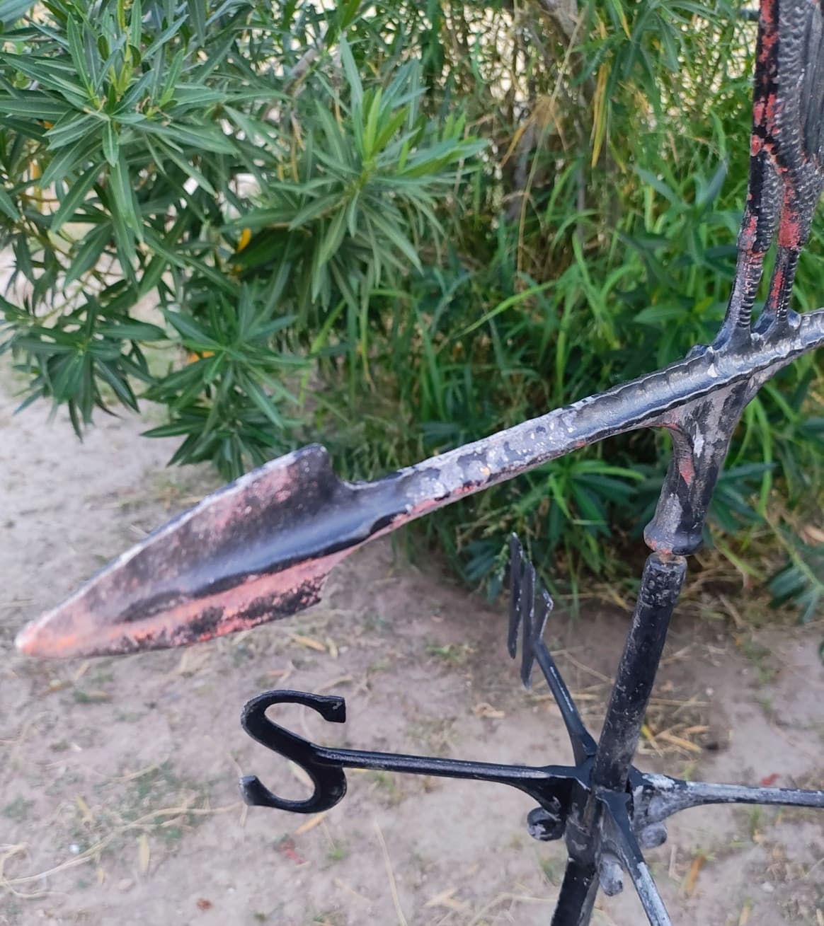 19th Century Copper Rooster Chicken Farm Weathervane-Very Nice-Patina! 5