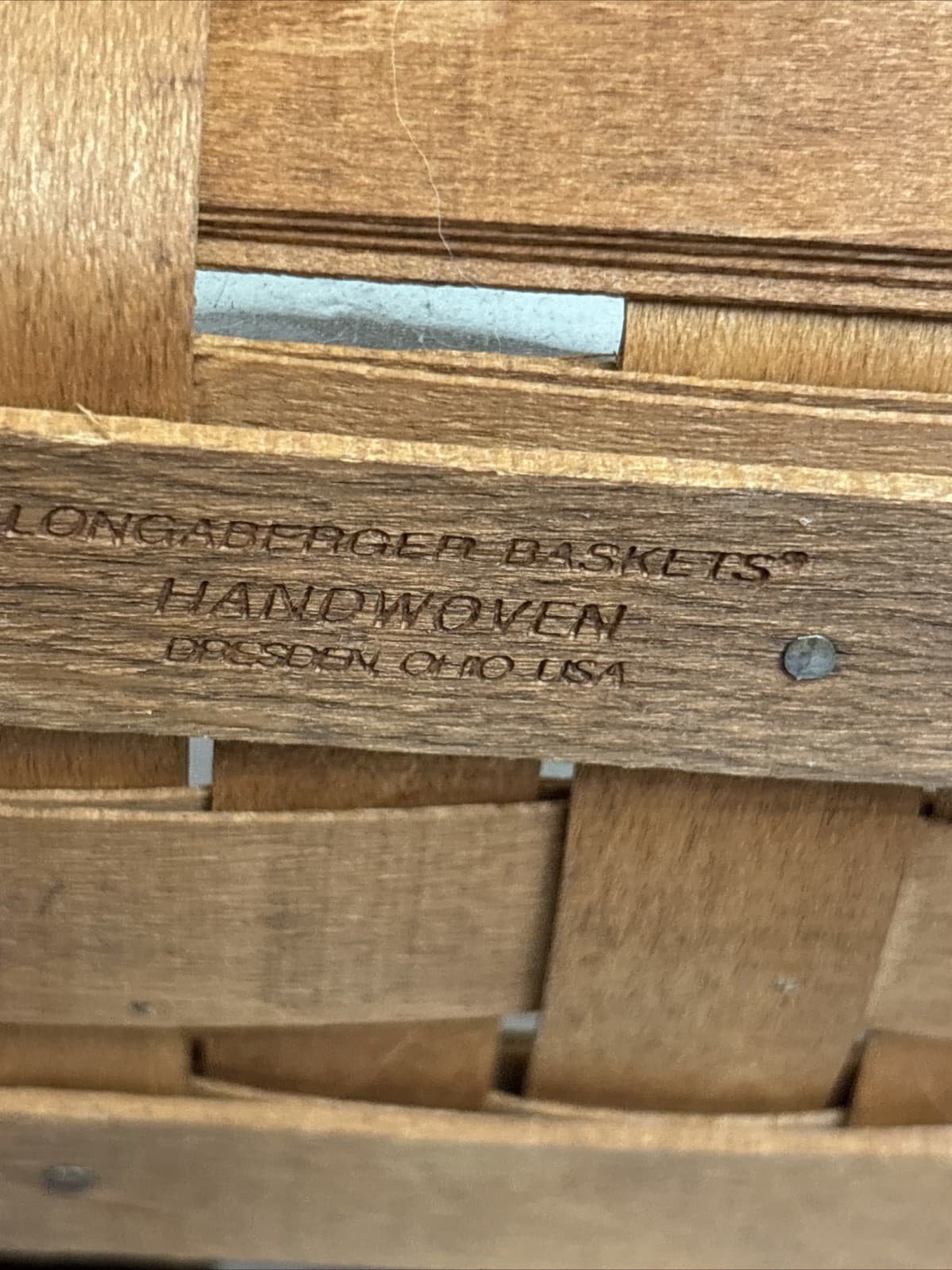 Longaberger Small Key Basket Green Weave 1994 Wall Hanger Protector 17060 VTG 6