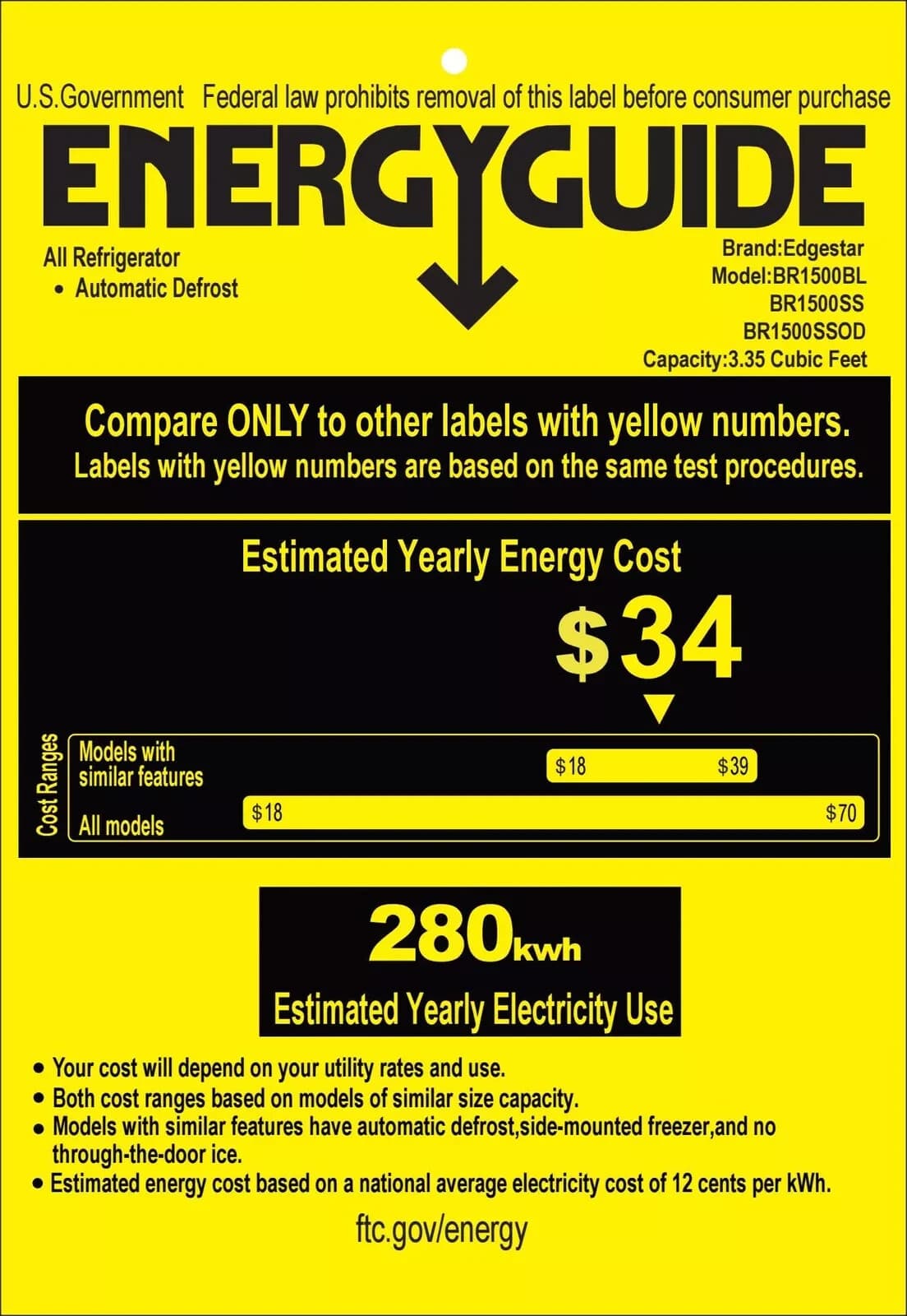 🌞 🌞EdgeStar BR1500 15"W Kegerator Conversion Refrigerator - Stainless Steel 6