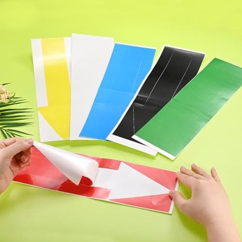 4-Pack Arrow Sticker, 12 x 4 Inch/ 300 x 90 mm PVC Waterproof Self-Adhesive Red 4