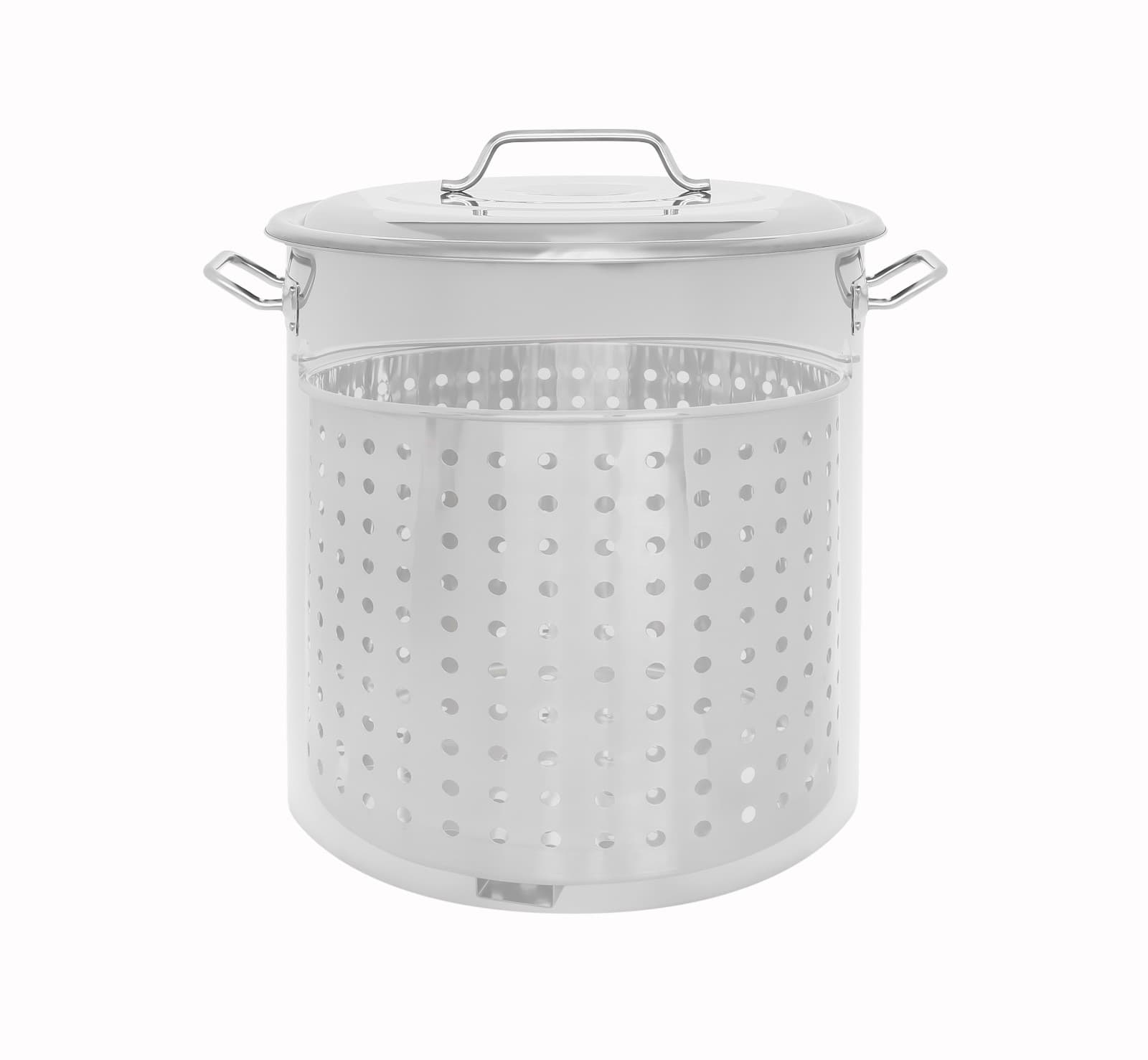 CONCORD Stainless Steel Stock Pot w/ Steamer Basket Boiling Steaming Cookware 3